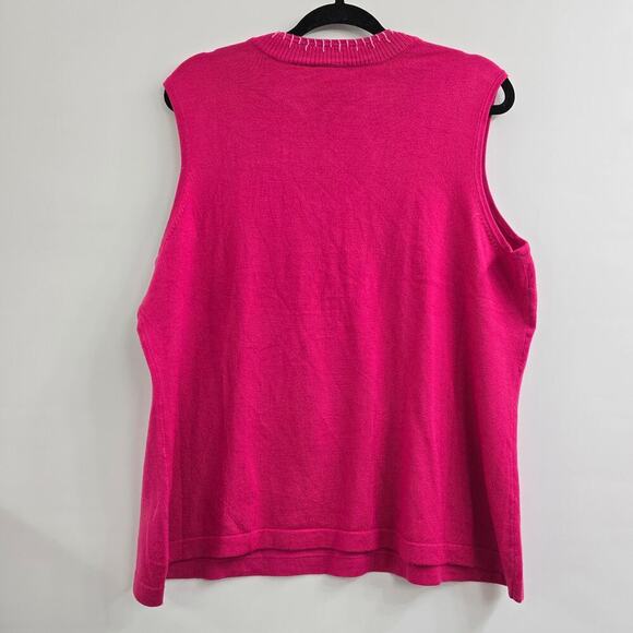 Cato Women’s Plus Size 18/20W Sleeveless Sweater Tank Top Pink Beaded Neckline - Picture 7 of 7